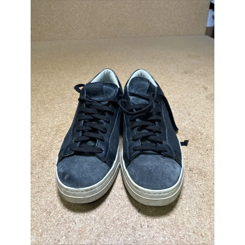 P448 Men Size EU 42 US 9 Low Top Casual Luxury Sneakers Shoes Made In Italy Gray